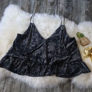 Size XL Aerie Super Soft Crushed Velvet Ruffle Crop Top Tank Top